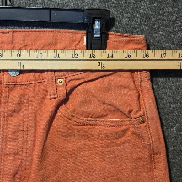 Levis 501 White Oak Cone Denim Jeans Button Fly Salmon Orange Mens Fit Sz 32x29 - Picture 3 of 14